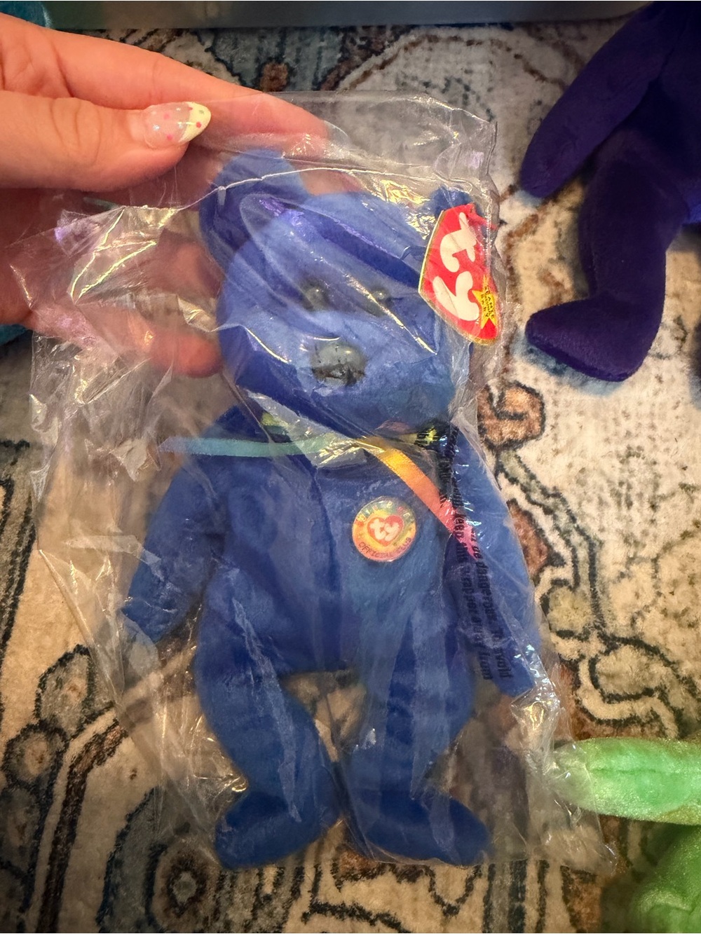 Vintage 1998 TY Beanie Baby Clubby  dark Blue Bear with Original Tags ERRORS